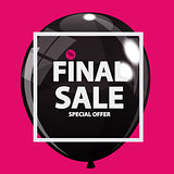 Abstract Designs Final Sale Banner in Black, Pink Colours with F