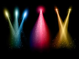 Various coloured spotlights