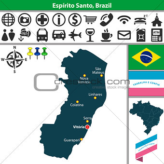 Map of Espirito Santo, Brazil