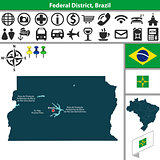 Map of Federal District, Brazil