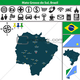 Map of Mato Grosso do Sul, Brazil