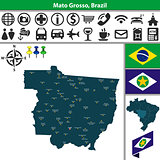 Map of Mato Grosso, Brazil