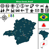 Map of Minas Gerais, Brazil
