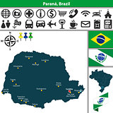 Map of Parana, Brazil
