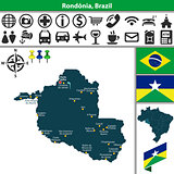 Map of Rondonia, Brazil