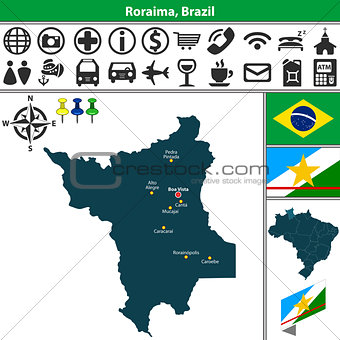 Map of Roraima, Brazil
