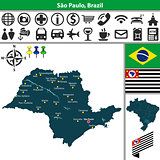 Map of Sao Paulo, Brazil