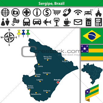 Map of Sergipe, Brazil
