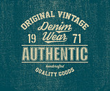 Original vintage Denim print for t-shirt.