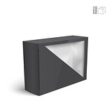 Black vector product package box with window
