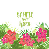 Background with tropical flowers