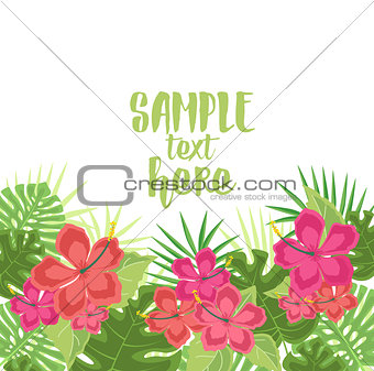 Background with tropical flowers