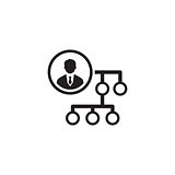 Business Connections Icon. Flat Design.