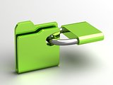 Computer icon for secure folder 3D illustration