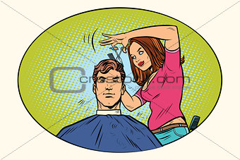 Mens haircut female hairdresser