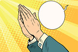 Men hands in prayer