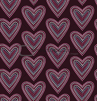 Seamless pattern graphic heart in dots