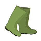 Rubber boots for fishing. icon flat, cartoon style. Isolated on white background. Vector illustration, clip-art.