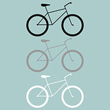 Bicycle black grey white icon.