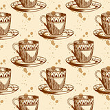 Seamless pattern with cup of coffee