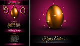 Restaurant Menu template for 2017 Easter celebration with a Golden egg