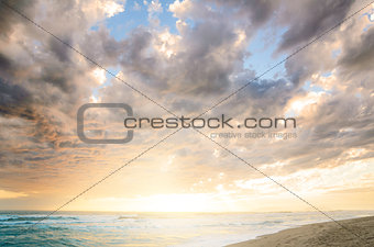 Cloudy sea sunset