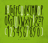 Alphabet straight lines font green