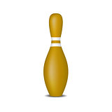 Bowling pin in brown design with white stripes