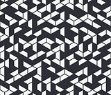 Irregular vector black and white abstract geometric pattern with triangles and hexagons