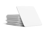White blank card and stack of cards