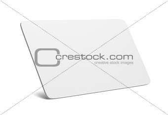 White blank card on white background