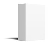 White empty vertical packing cardboard box