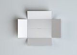 White empty open cardboard package