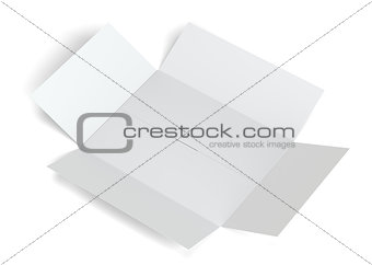White open blank cardboard box. Isolated