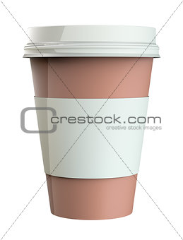 Dispossable coffee cup on white background