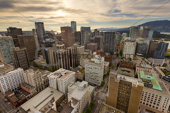 Vancouver BC Cityscape Aerial View