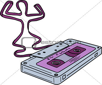 Compact Cassette Tape Raising Up Arm Mono LIne