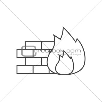 Firewall line icon