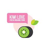 Cute organic fresh kiwi Food background