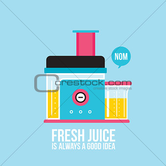 Colorful juicer Kitchen appliance background
