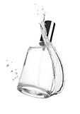 Full jar of perfume with reflection water splash