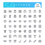 Kitchen Line Icons Set