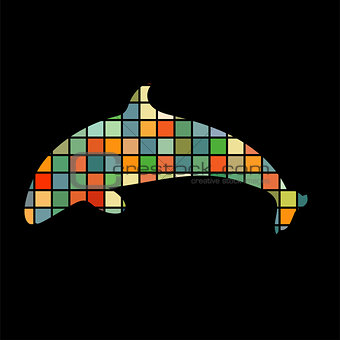 Dolphin symbol friendship color silhouette animal