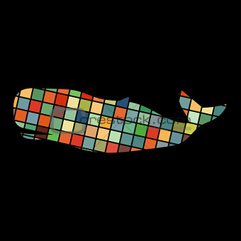 Whale undersea color silhouette animal