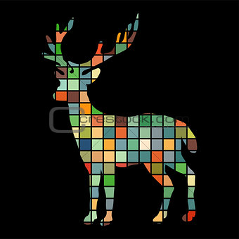 Deer woodland color silhouette animal