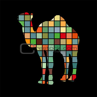 Camel mammal color silhouette animal