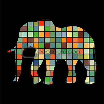 Elephant mammal color silhouette animal