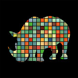 Rhinoceros mammal color silhouette animal