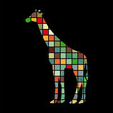 Giraffe mammal color silhouette animal