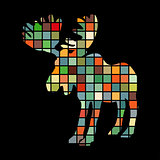 Elk mammal color silhouette animal